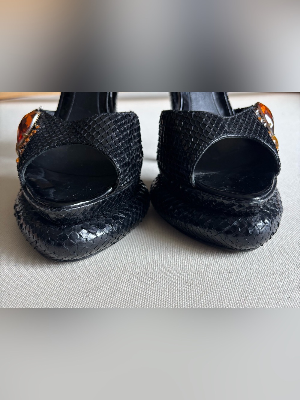 FENDI Python Bubble Platform Heels with Custom Gem Embellishments -40 - Picture 7 of 10